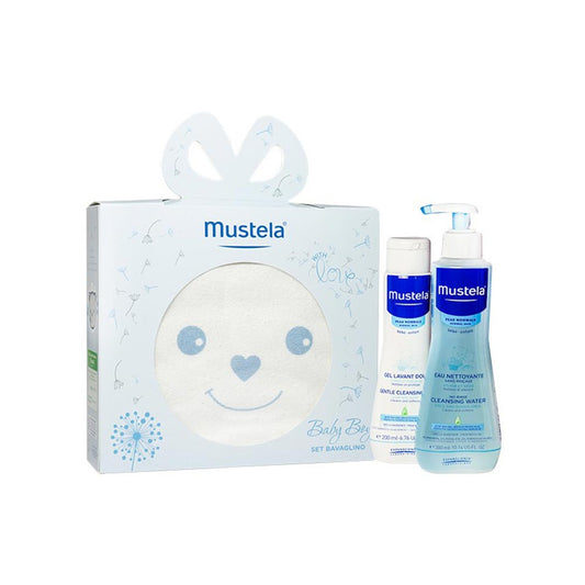 COFANETTO SET BAVAGLINO + FLUIDO DETERGENTE + DETERGETE DELICATO MUSTELA